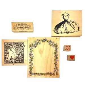 Set of (6) “Love” Rubber Stamps